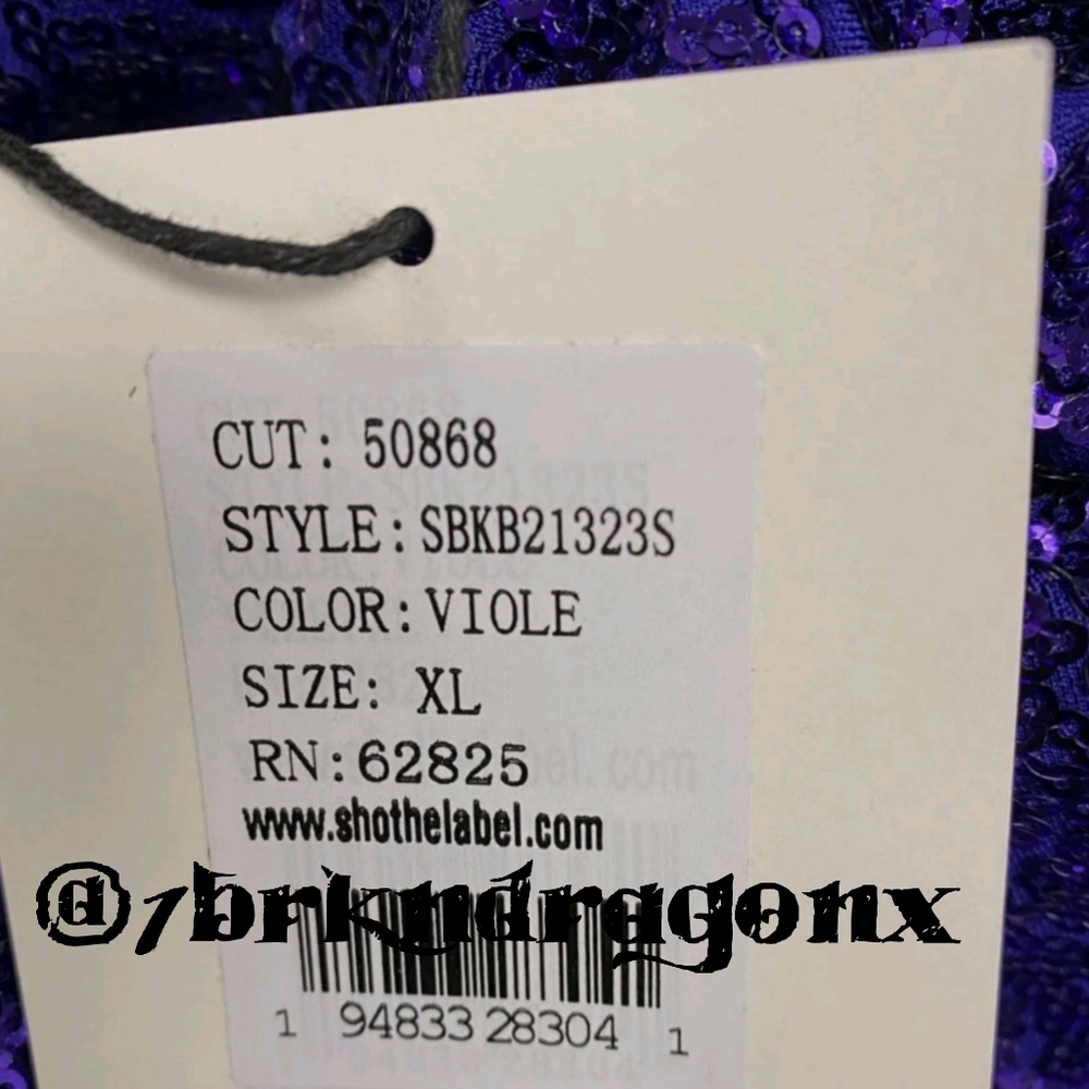 NWT Tadashi Shoji Royal Purple Cocktail Dress Midi Sequin Stretch Evening Party - Picture 5 of 14